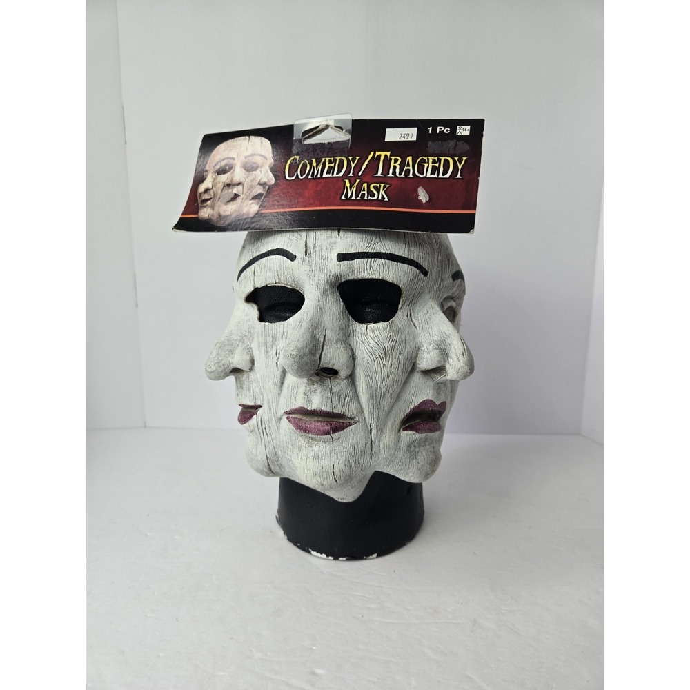 Comedy Tragedy Mask Halloween New old Stock triple face